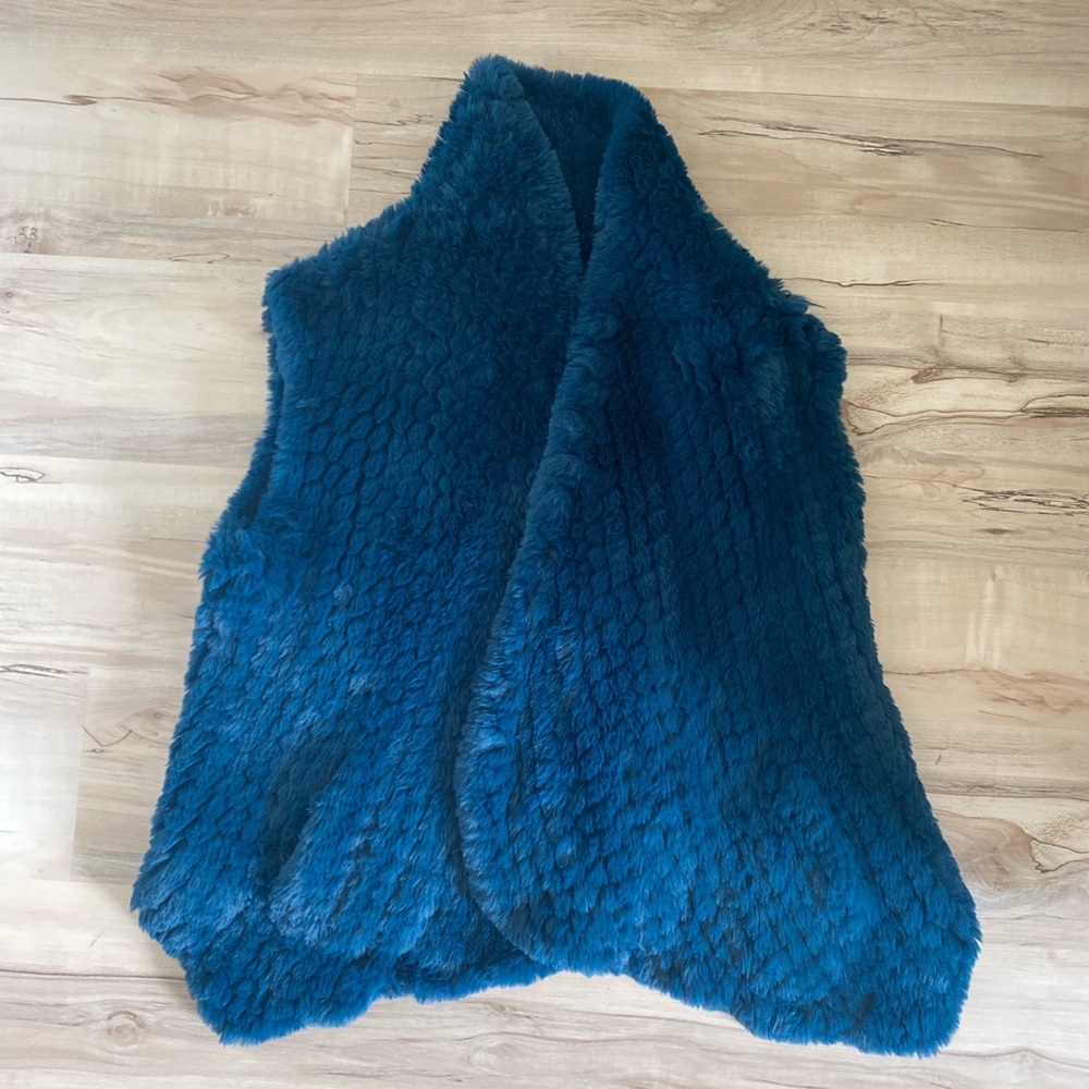 Dark Blue Faux Fur Stella + Lorenzo Vest
